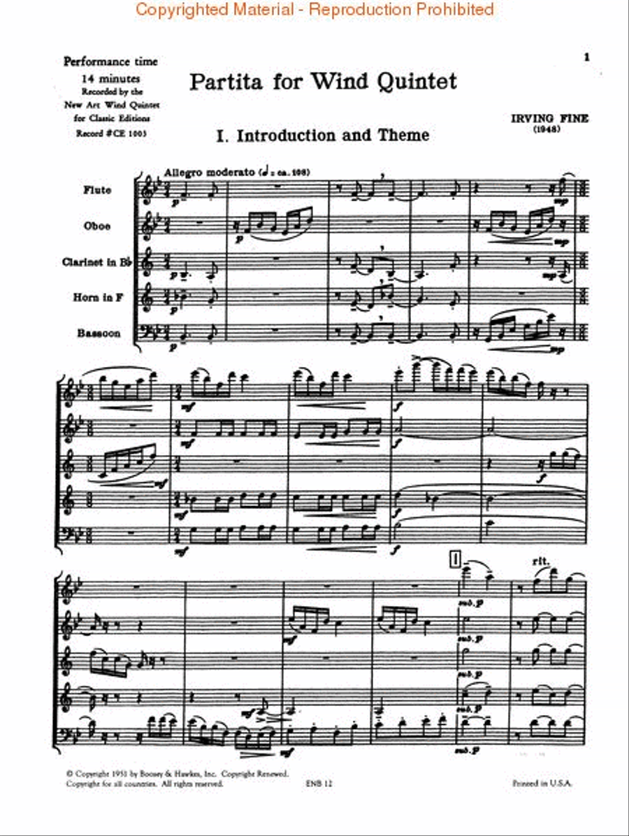Partita for Woodwind Quintet Woodwind Quintet scores gallery preview page 2
