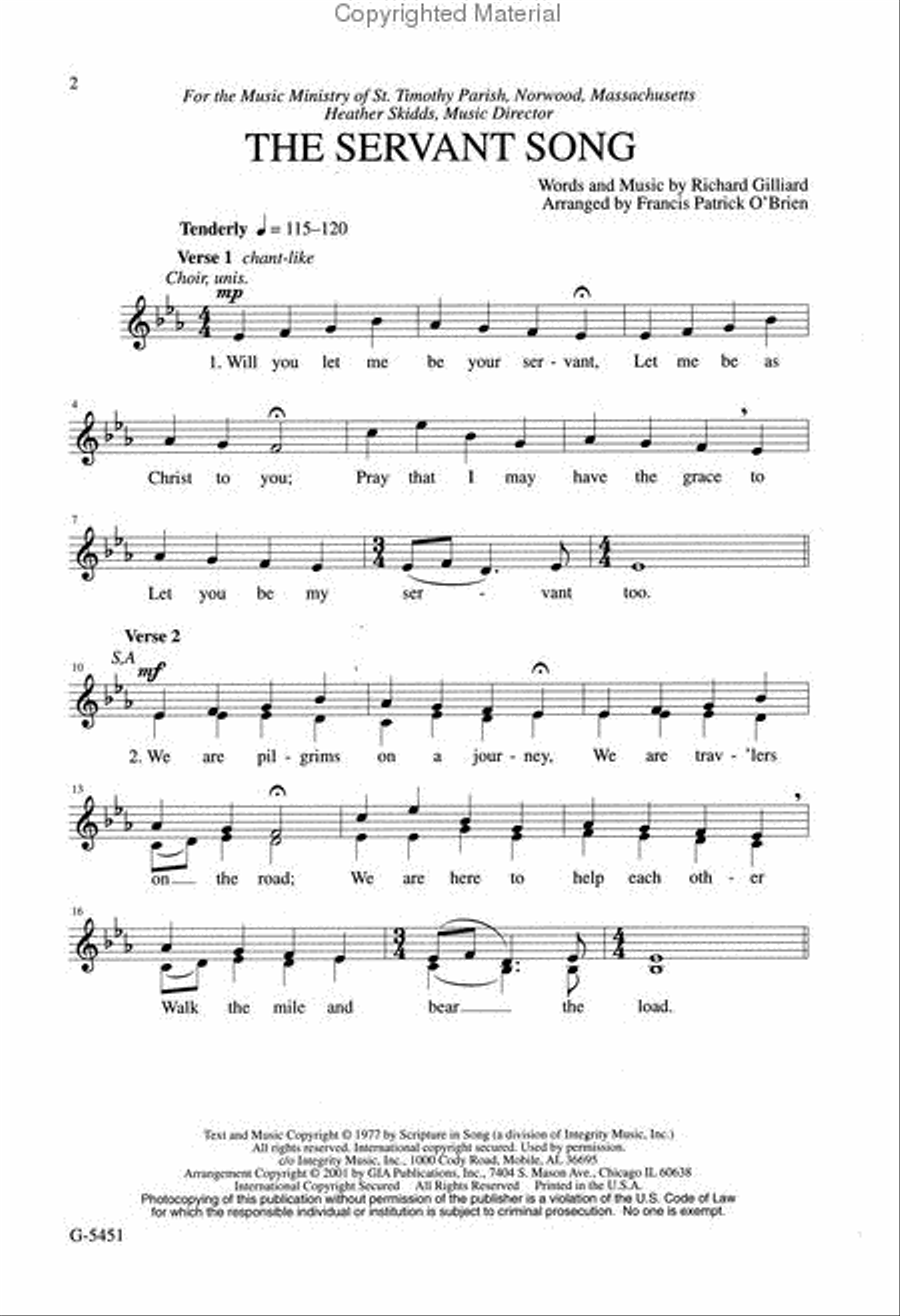 The Servant Song SAT scores gallery preview page 2