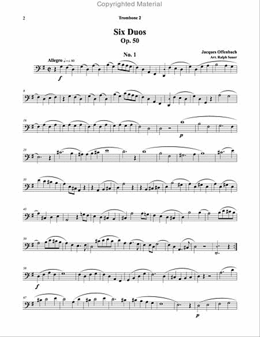 Six Duos, Opus 50 for Trombones Brass Duet scores gallery preview page 7