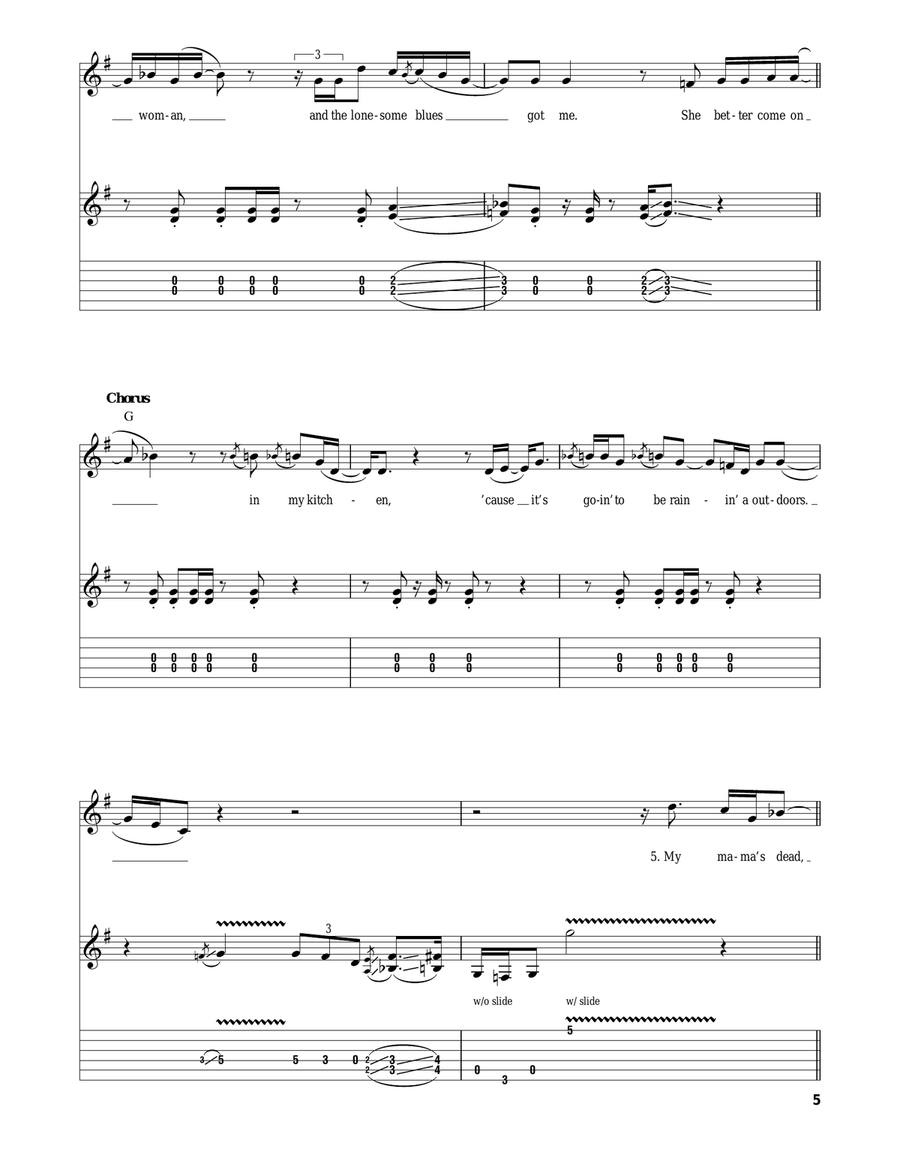 Come On In My Kitchen Electric Guitar scores gallery preview page 5