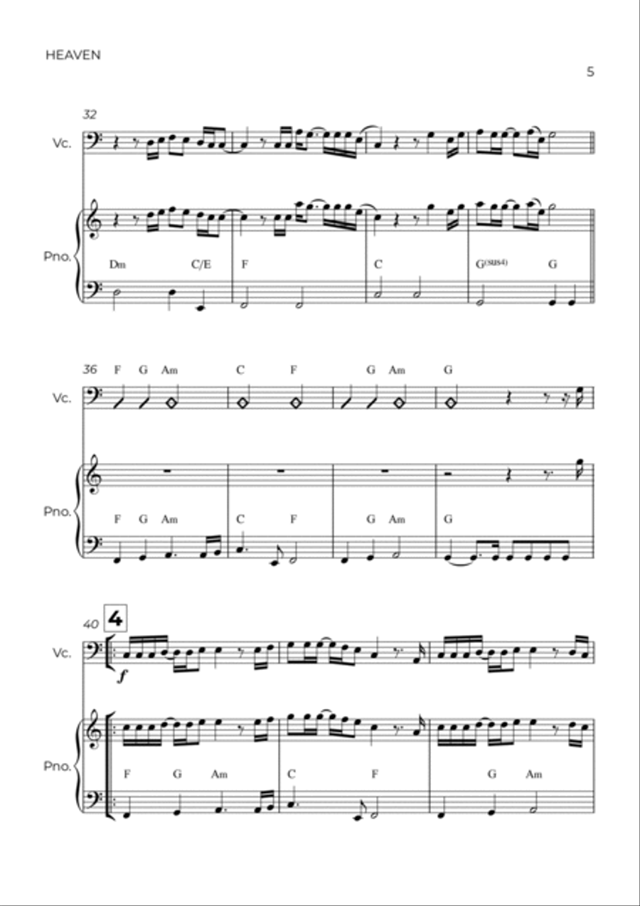 Heaven Piano scores gallery preview page 5