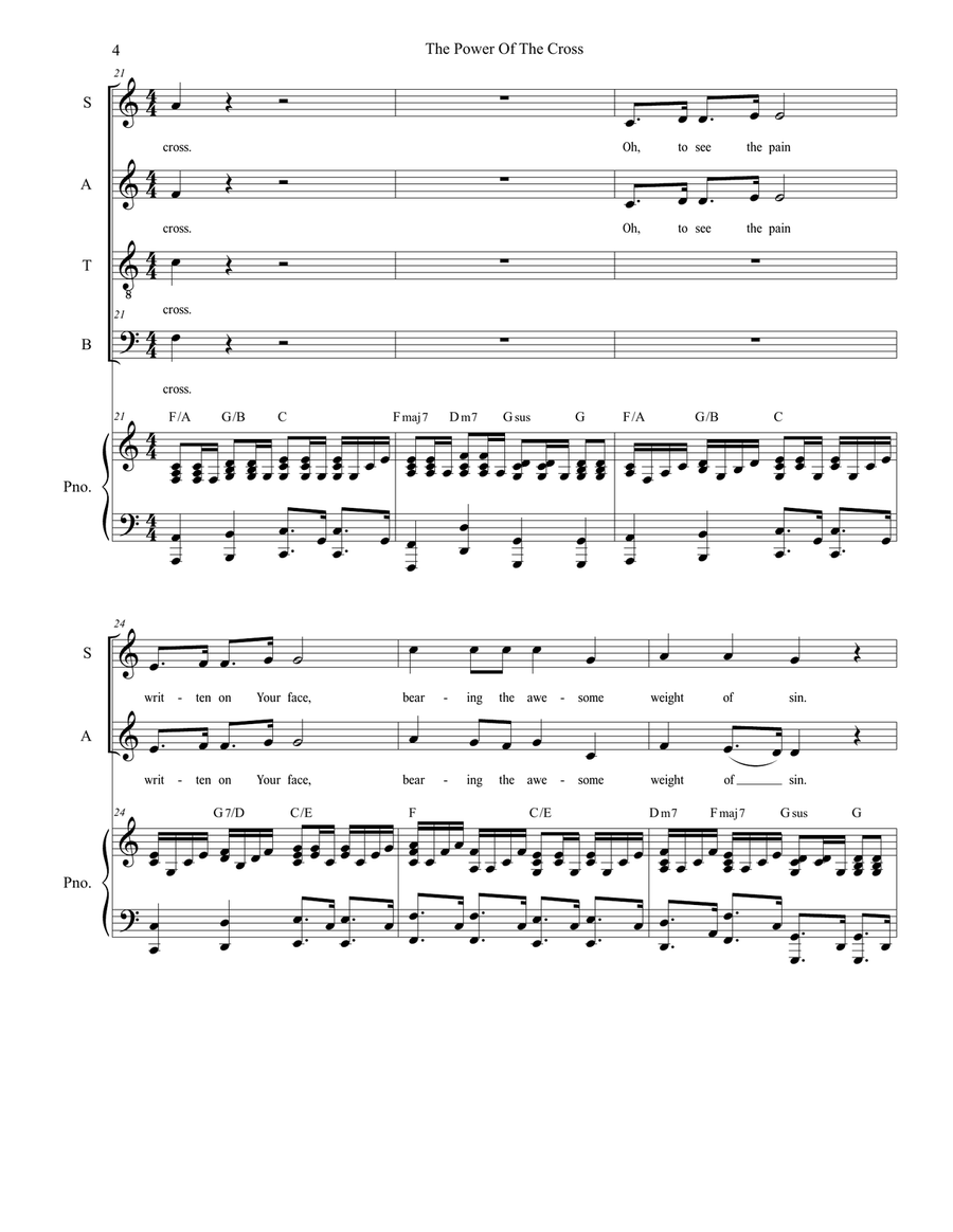 The Power Of The Cross (Oh To See The Dawn) 4-Part scores gallery preview page 4