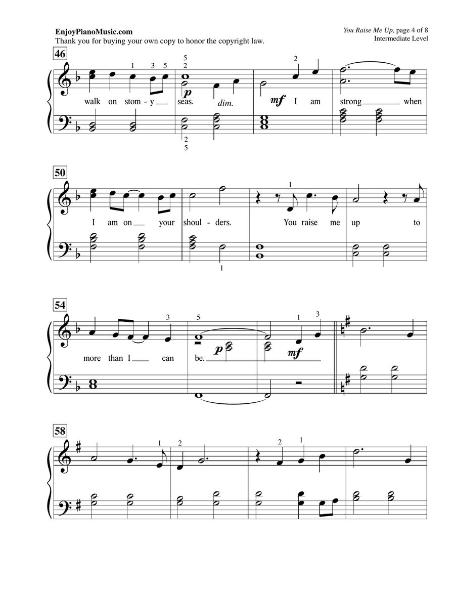 You Raise Me Up Piano Method scores gallery preview page 5