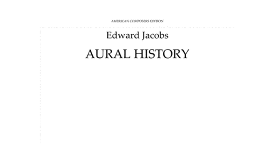 [Jacobs] Aural History