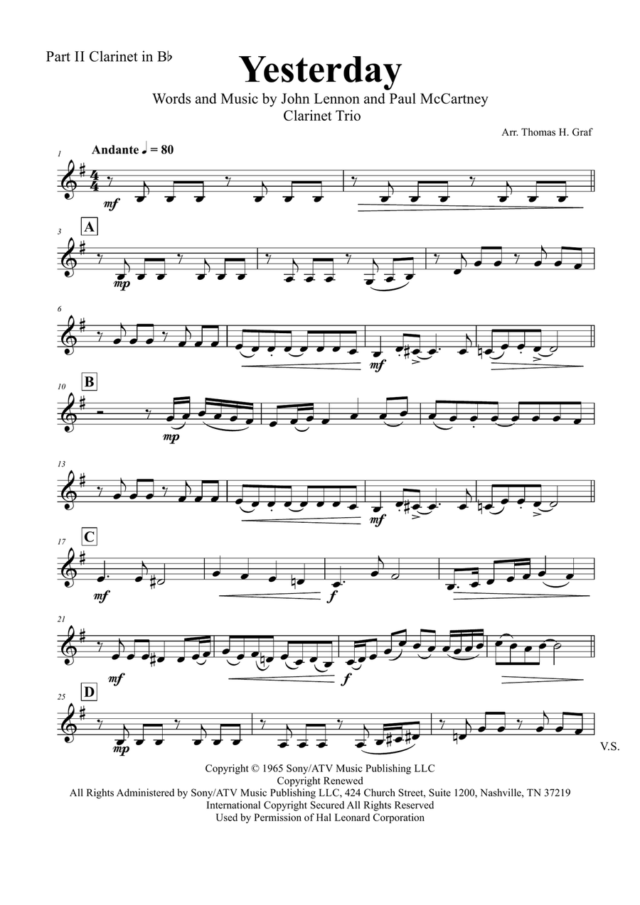 Yesterday Woodwind Trio scores gallery preview page 5