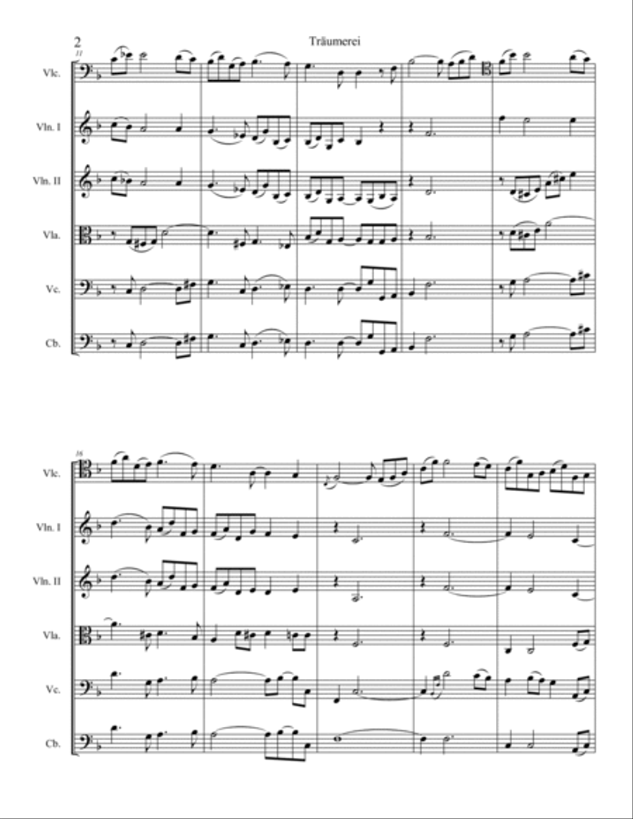 Kinderszenen: Träumerei Kinderszenen: Träumerei String Orchestra scores gallery preview page 2