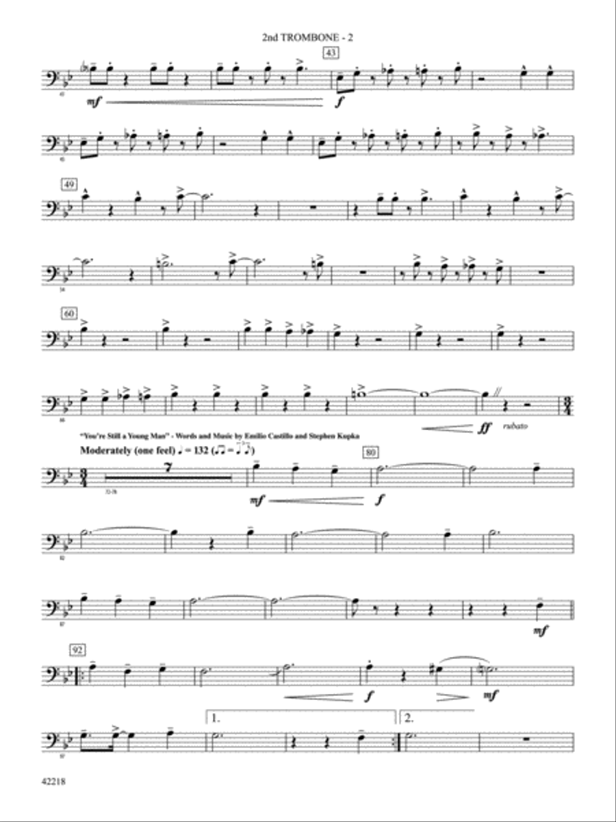 Tower of Power Greatest Hits: 2nd Trombone Concert Band scores gallery preview page 2