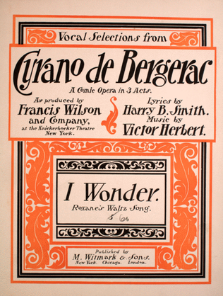 Book cover for I Wonder. Waltz Song From Cyrano de Bergerac