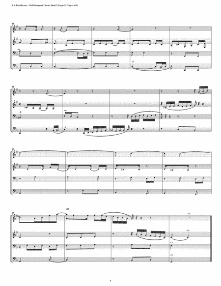 Fugue 15 from Well-Tempered Clavier, Book 2 (Brass Quartet) image number null