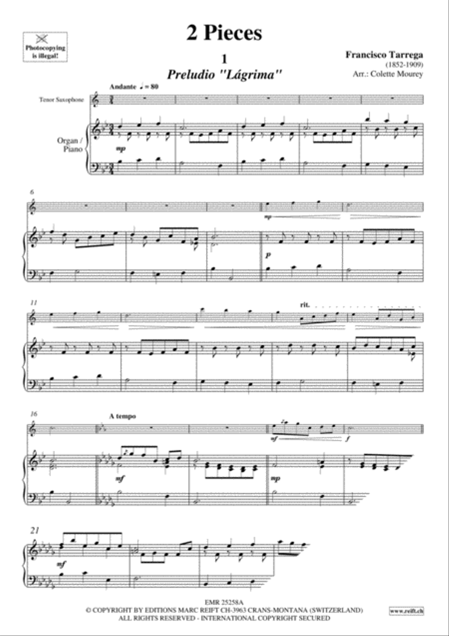 2 Pieces Tenor Saxophone scores gallery preview page 3