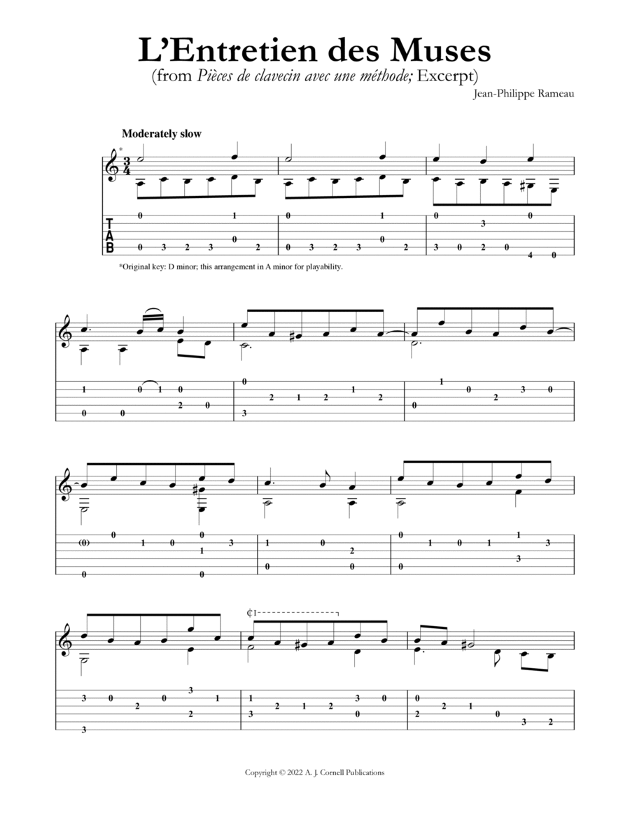 L’Entretien des Muses L’Entretien des Muses Classical Guitar scores gallery preview page 1