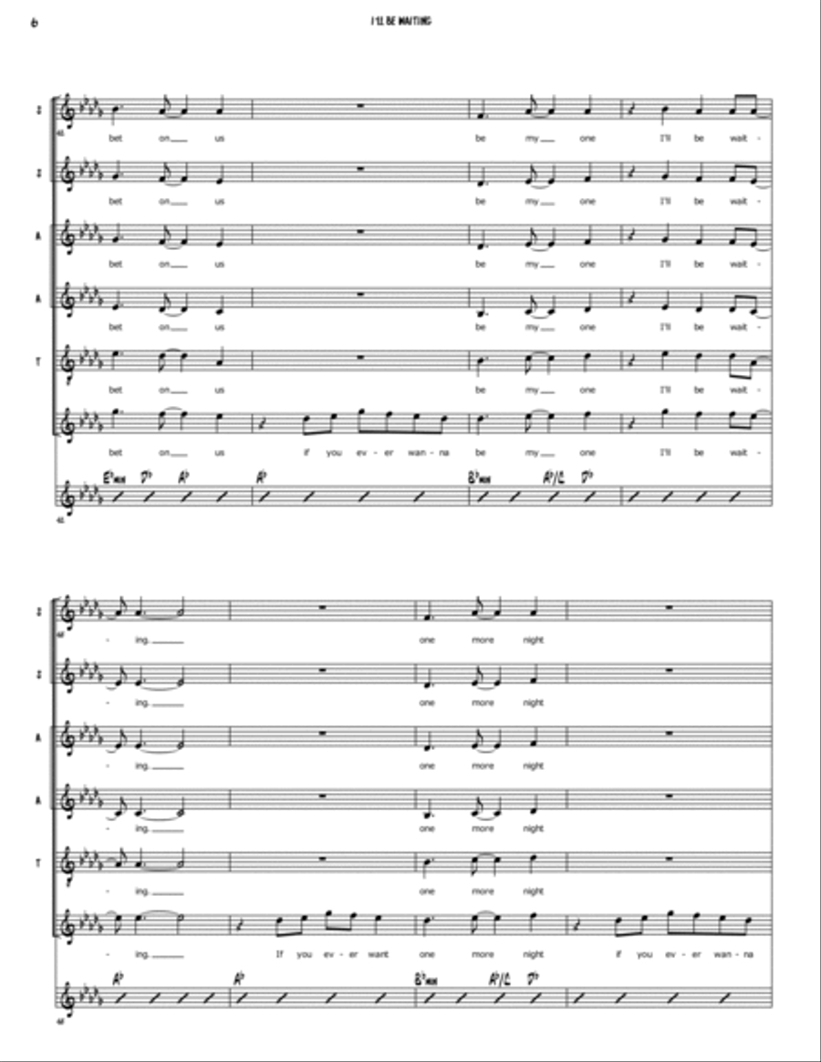 I'll Be Waiting I'll Be Waiting 4-Part scores gallery preview page 6