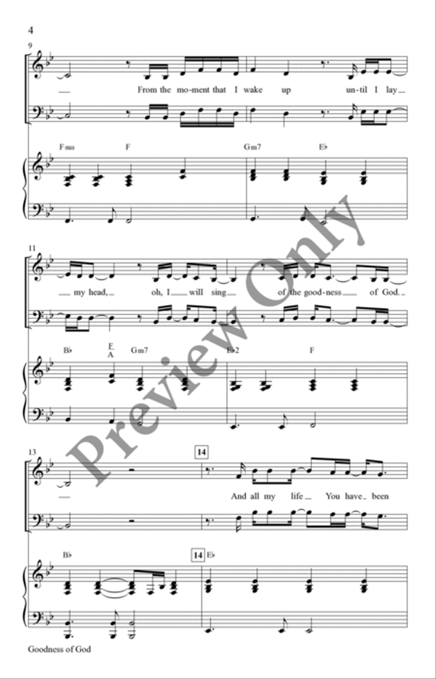 Goodness of God 4-Part scores gallery preview page 3