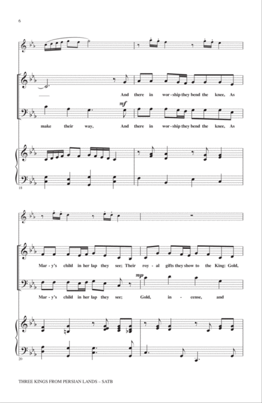 Three Kings From Persian Lands 4-Part scores gallery preview page 5