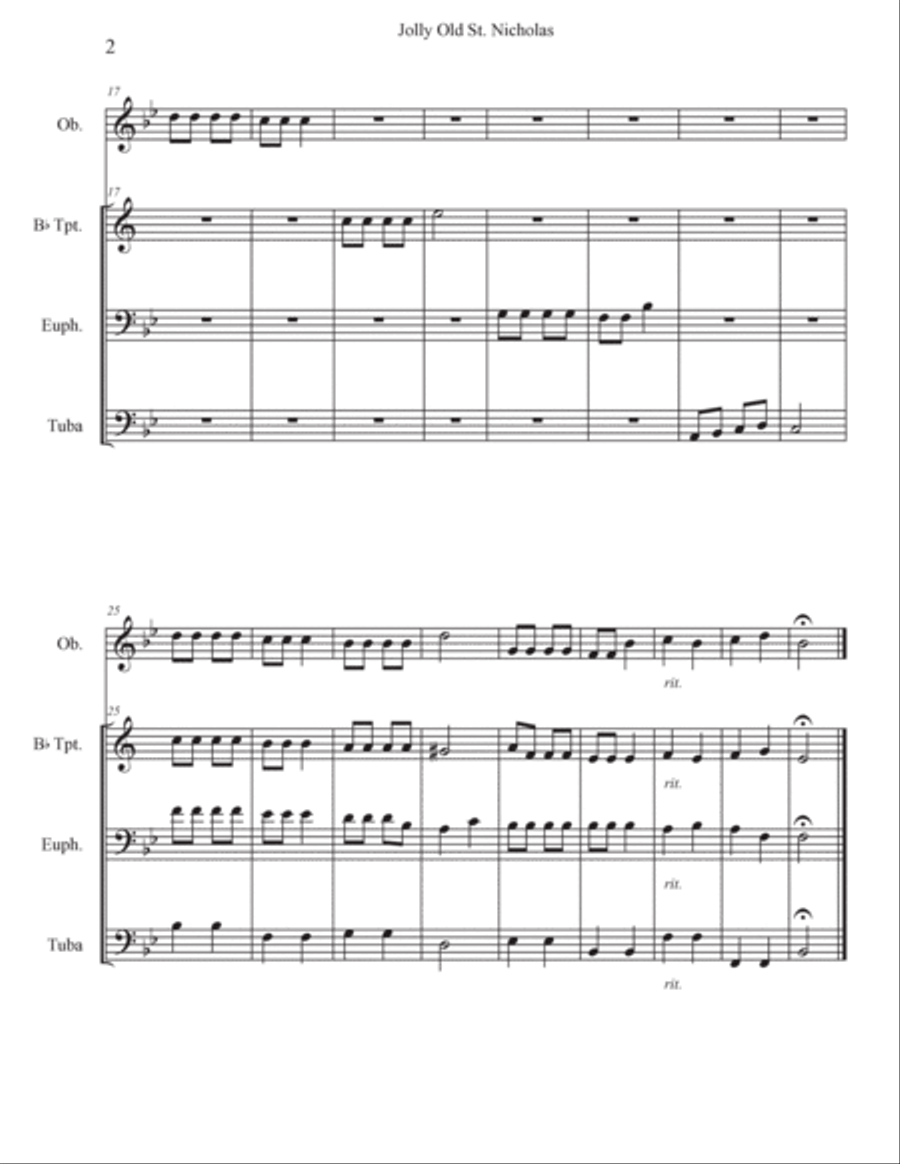 Jolly Old St. Nicholas Oboe scores gallery preview page 5