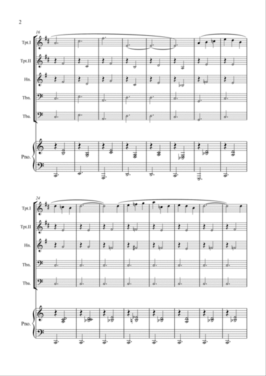 Gymnopédie No. 1 Brass Quintet scores gallery preview page 2