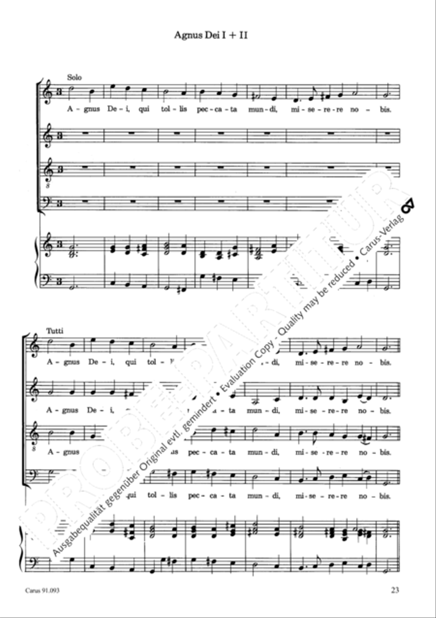 Missa brevis 4-Part scores gallery preview page 26