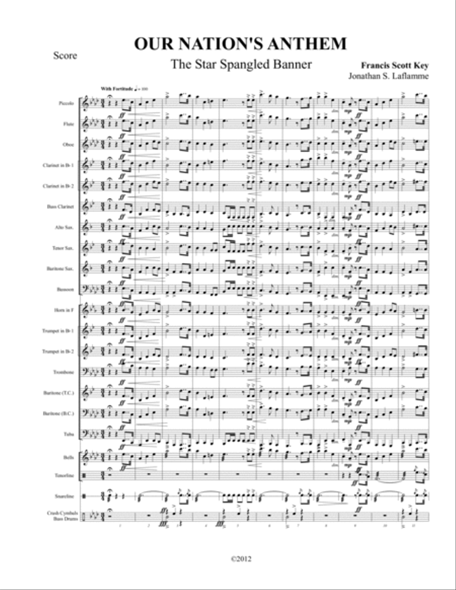 Our Nation's Anthem (Star Spangled Banner) Marching Band scores gallery preview page 3