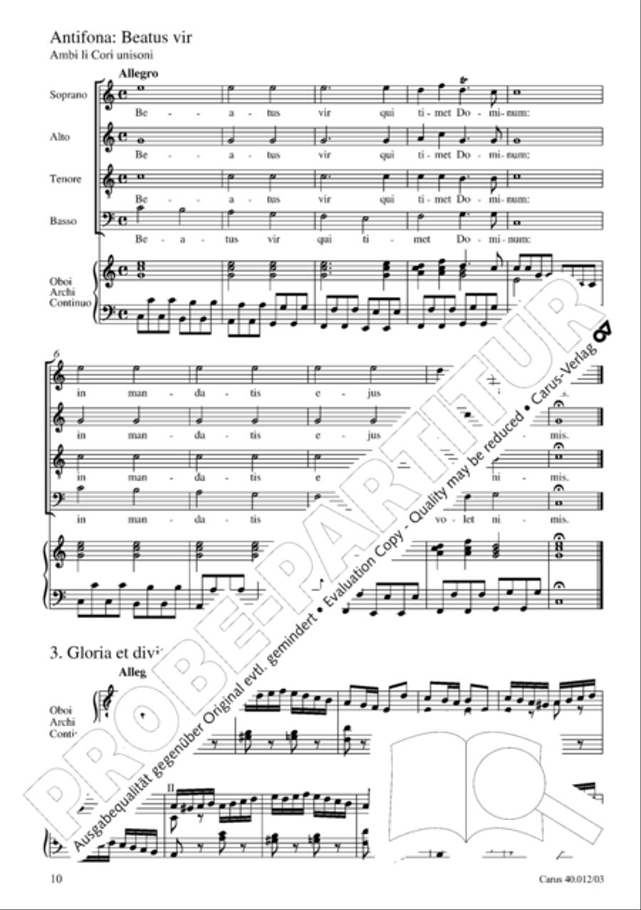 Beatus vir (How blest is he) Psalm 111 4-Part scores gallery preview page 11