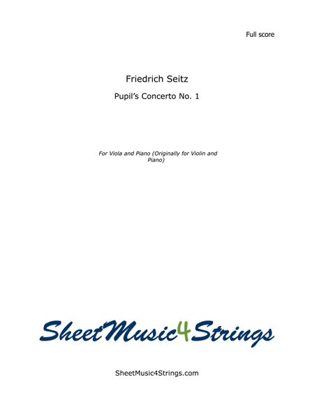 Seitz - Concerto No. 1, Arranged for Viola and Piano image number null
