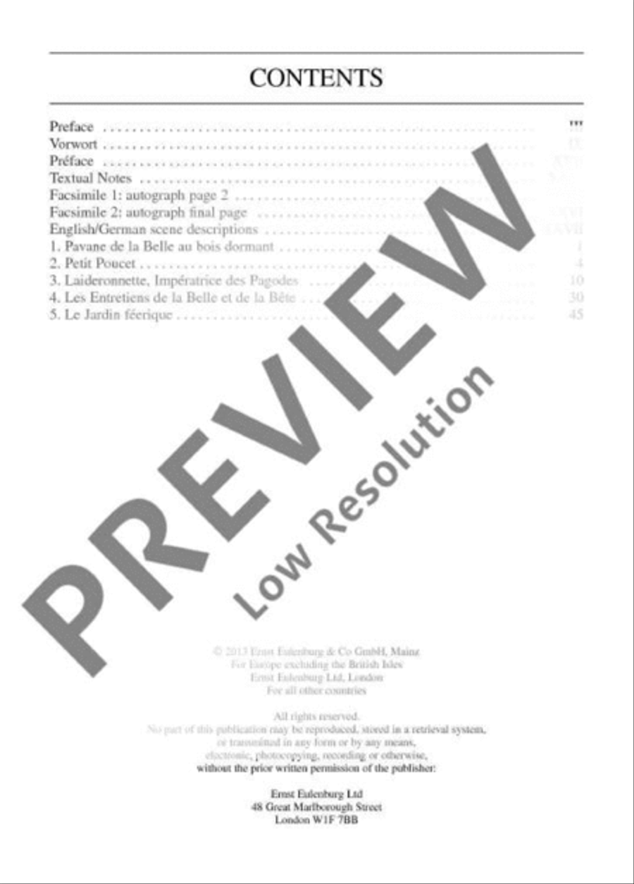 Ma Mère L'Oye Orchestra scores gallery preview page 3