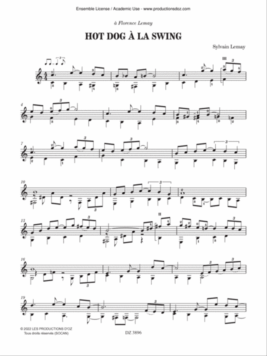 Hot dog à la swing Classical Guitar scores gallery preview page 2