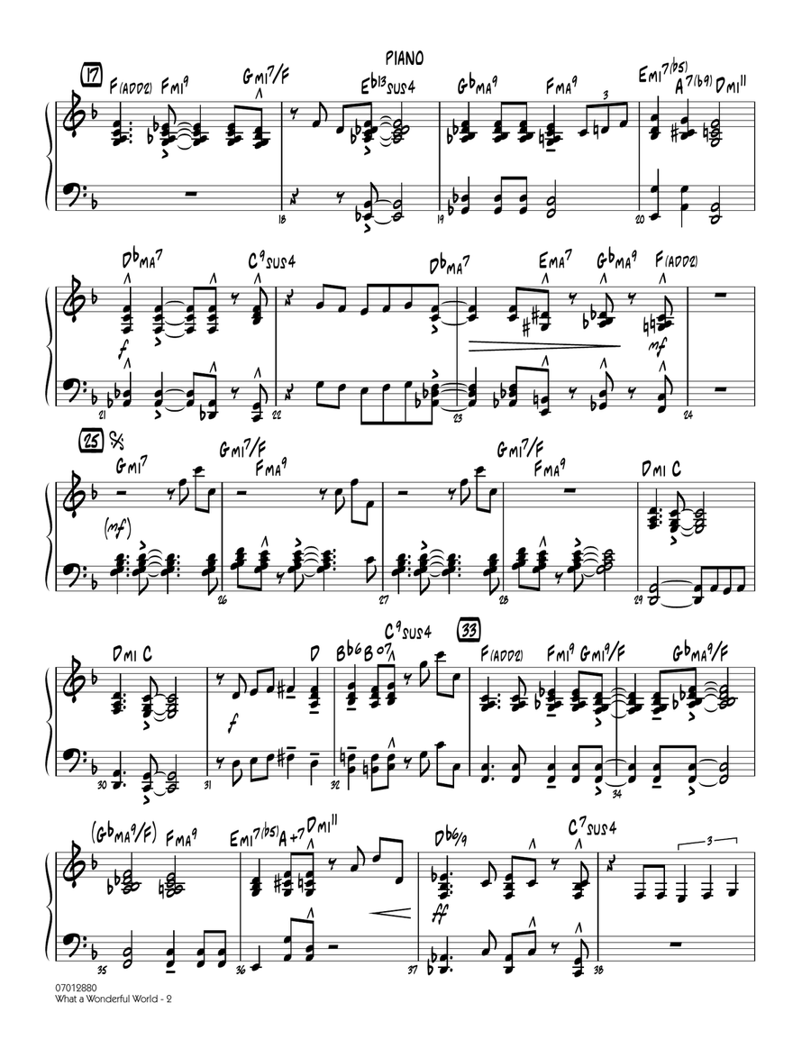 What A Wonderful World Dl - Piano Jazz Ensemble scores gallery preview page 2