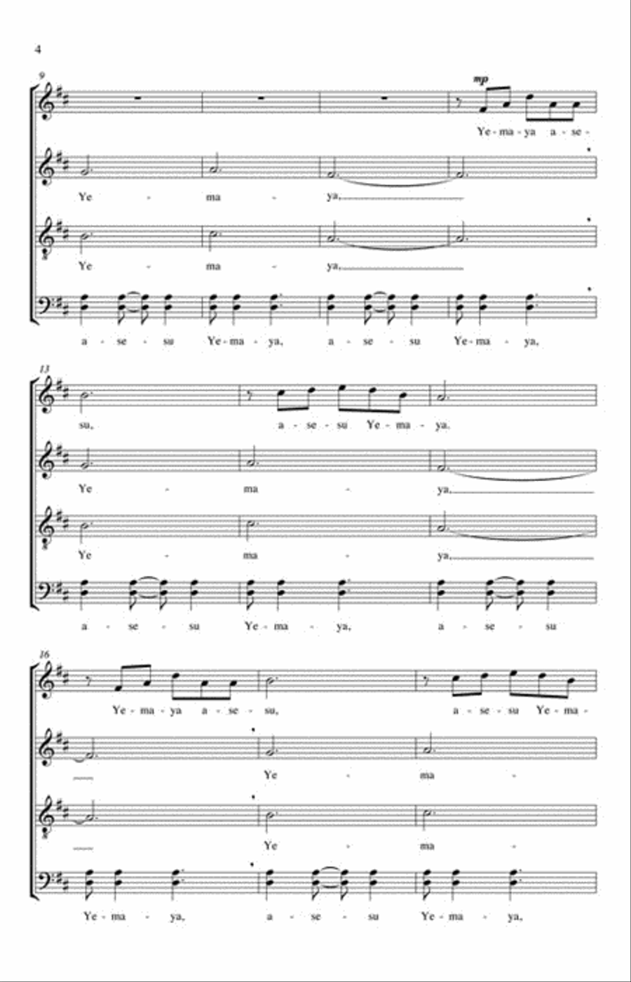 Yemaya Yemaya 4-Part scores gallery preview page 3