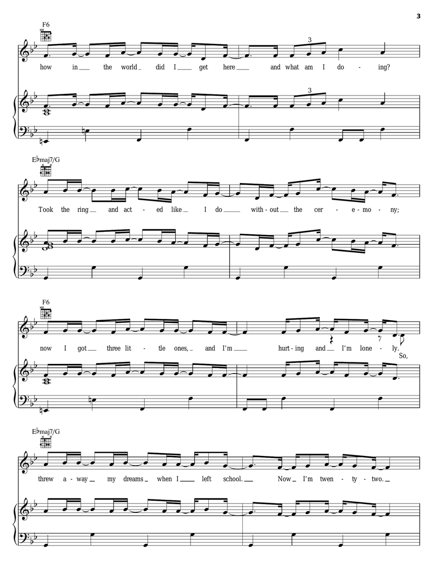 Save Me Save Me Piano, Vocal, Guitar scores gallery preview page 3