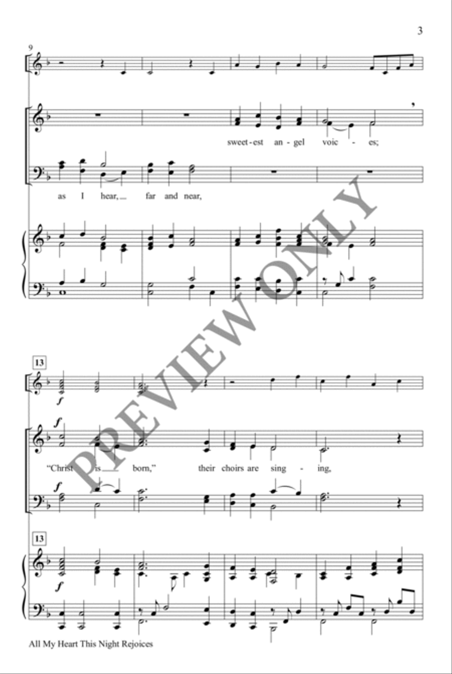 All My Heart This Night Rejoices 4-Part scores gallery preview page 3