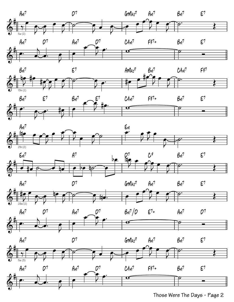 Those Were The Days Easy Piano scores gallery preview page 2