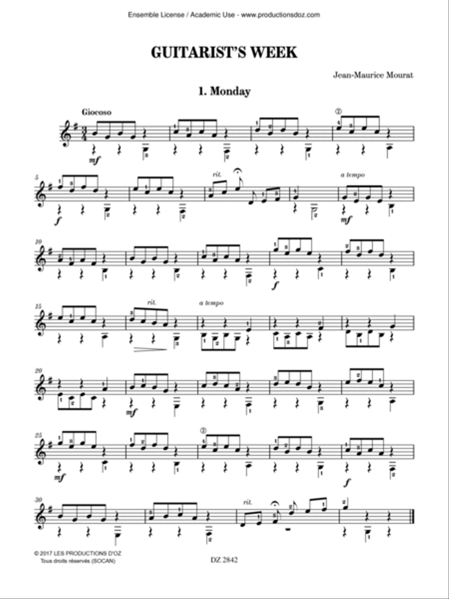 Guitarist’s Week Classical Guitar scores gallery preview page 2