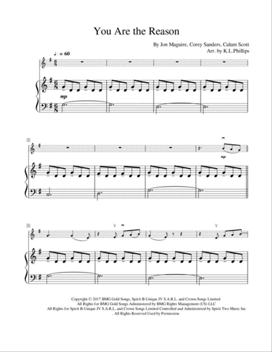 You Are The Reason Violin Solo scores gallery preview page 2