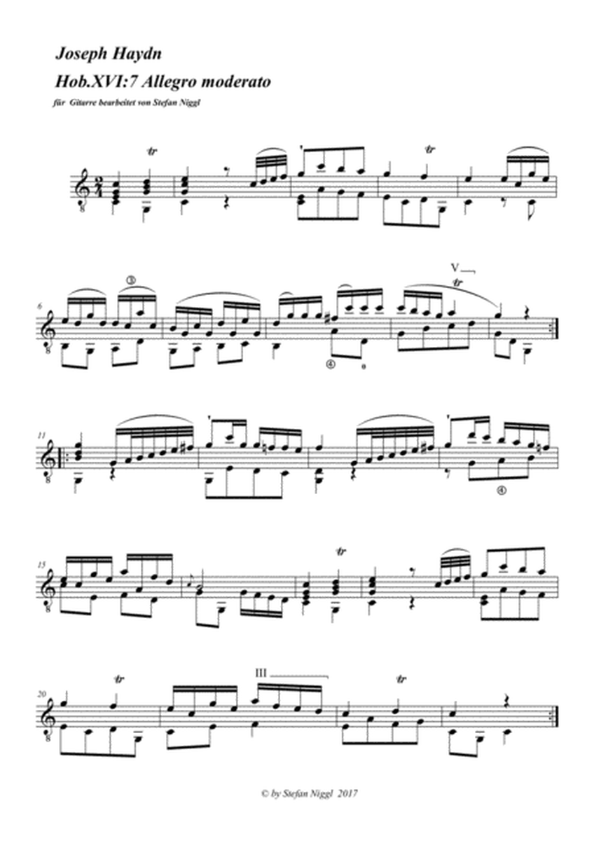 Sonata Hob.XVI:7 for Guitar