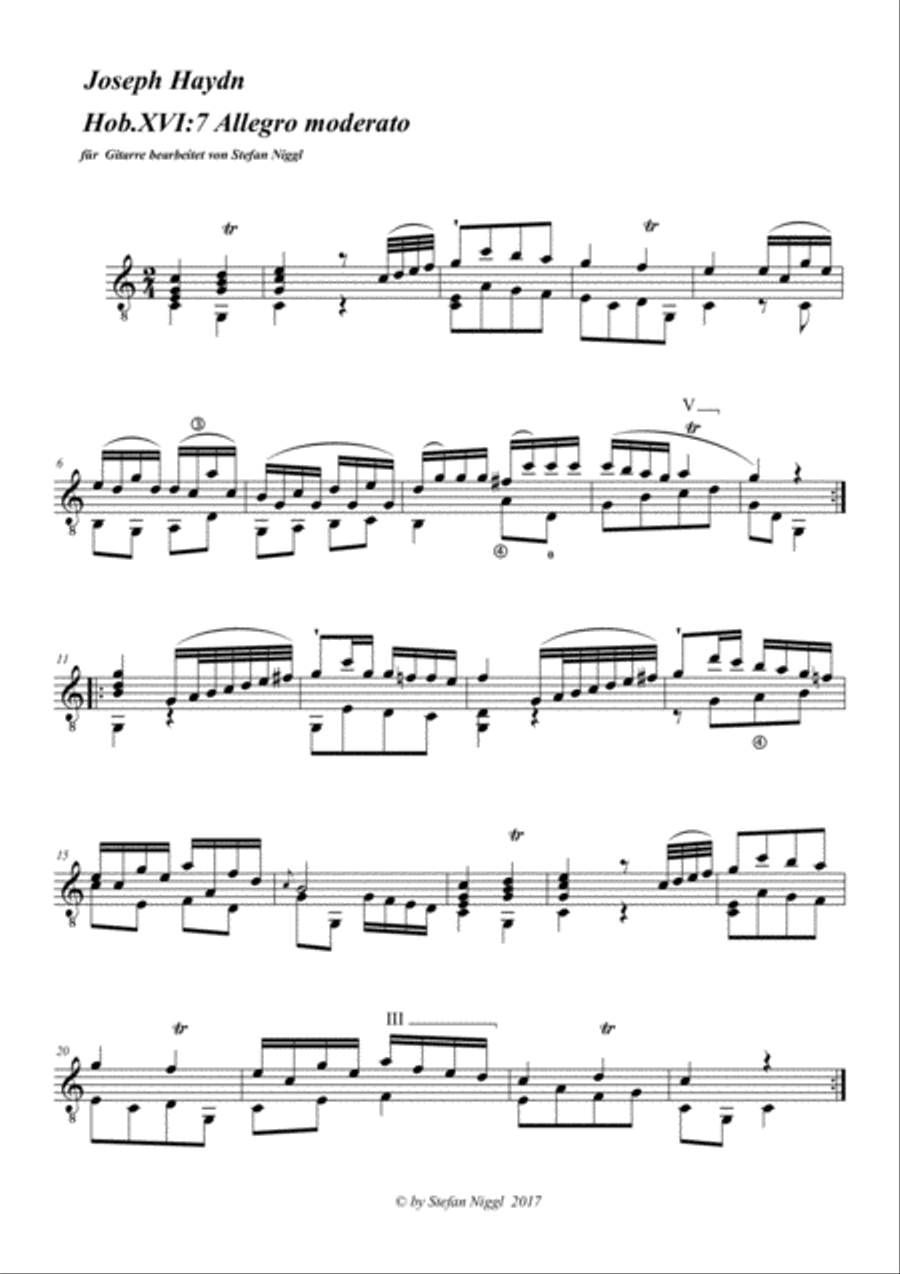 Sonata Hob.XVI:7 for Guitar Acoustic Guitar scores gallery preview page 2