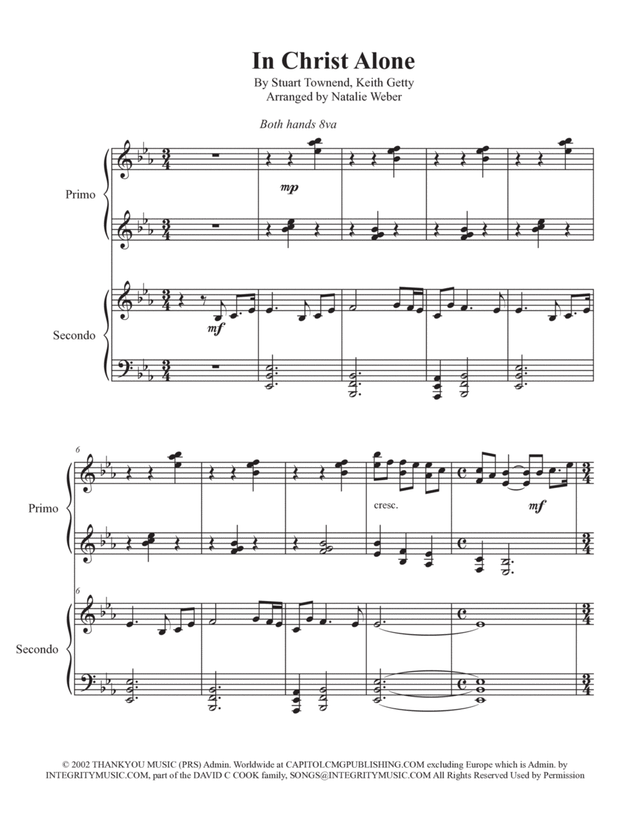 In Christ Alone 1 Piano, 4-Hands scores gallery preview page 1
