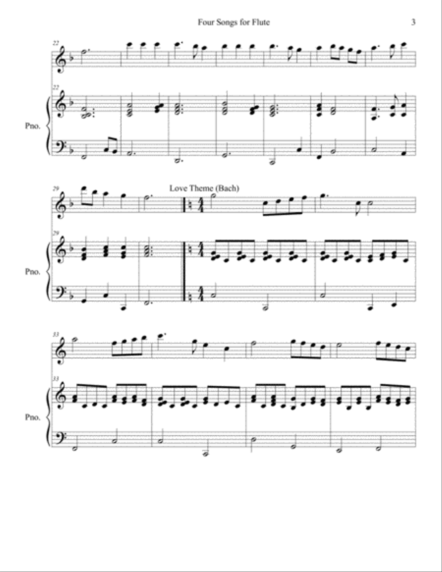 Four Songs for Flute Solo Easy Flute Solo scores gallery preview page 3