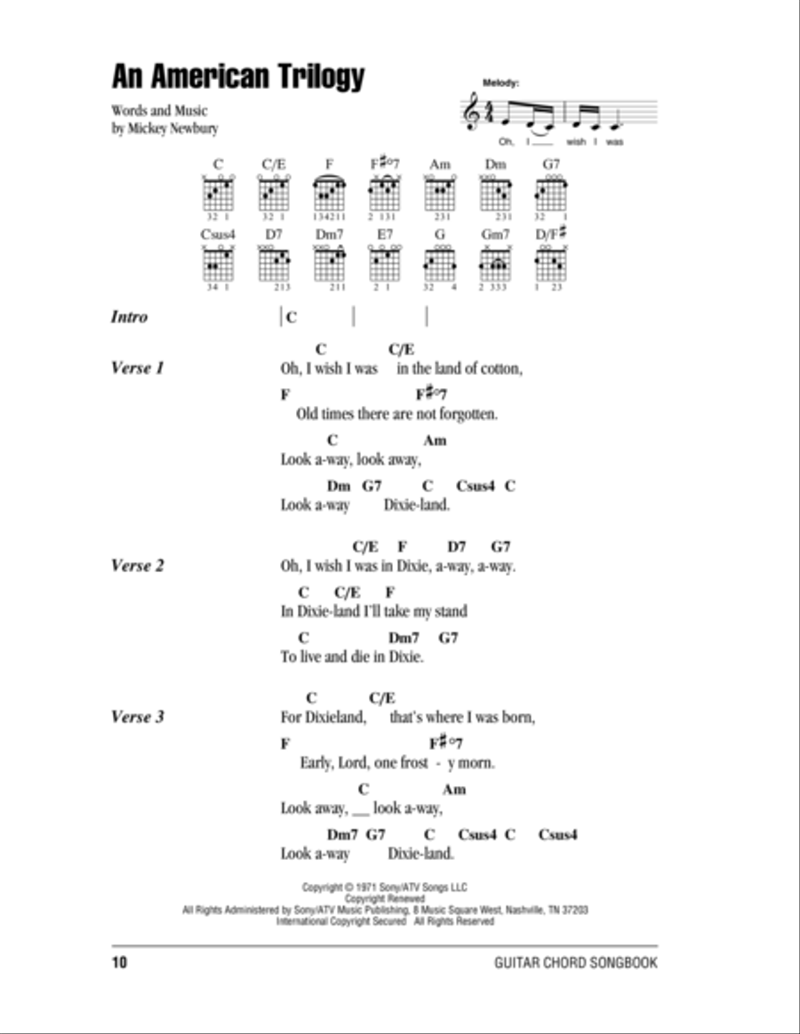 An American Trilogy Acoustic Guitar scores gallery preview page 1