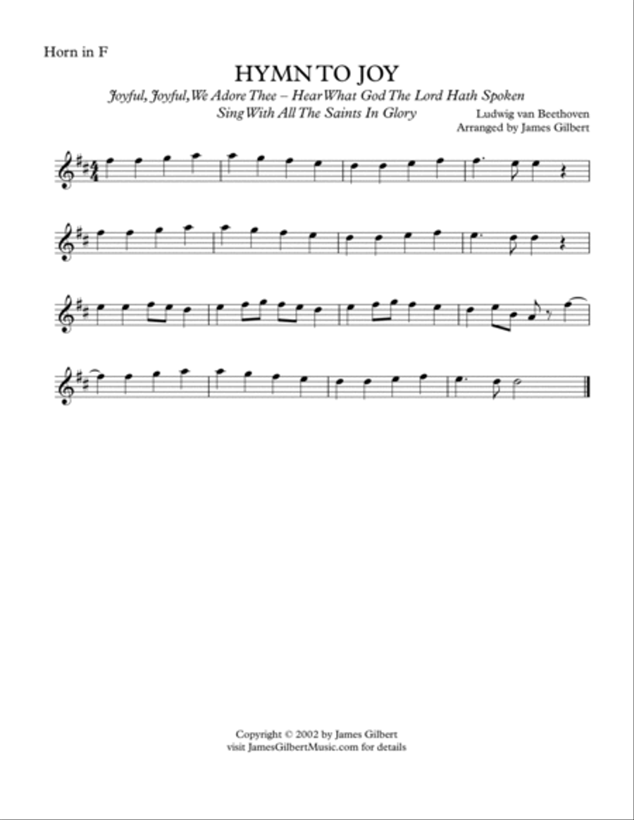 HYMN TO JOY (Joyful, Joyful We Adore Thee) Small Ensemble scores gallery preview page 5