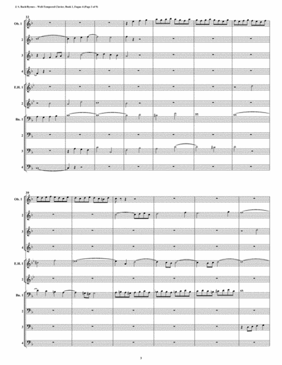 Fugue 04 from Well-Tempered Clavier, Book 1 (Double Reed Choir) image number null