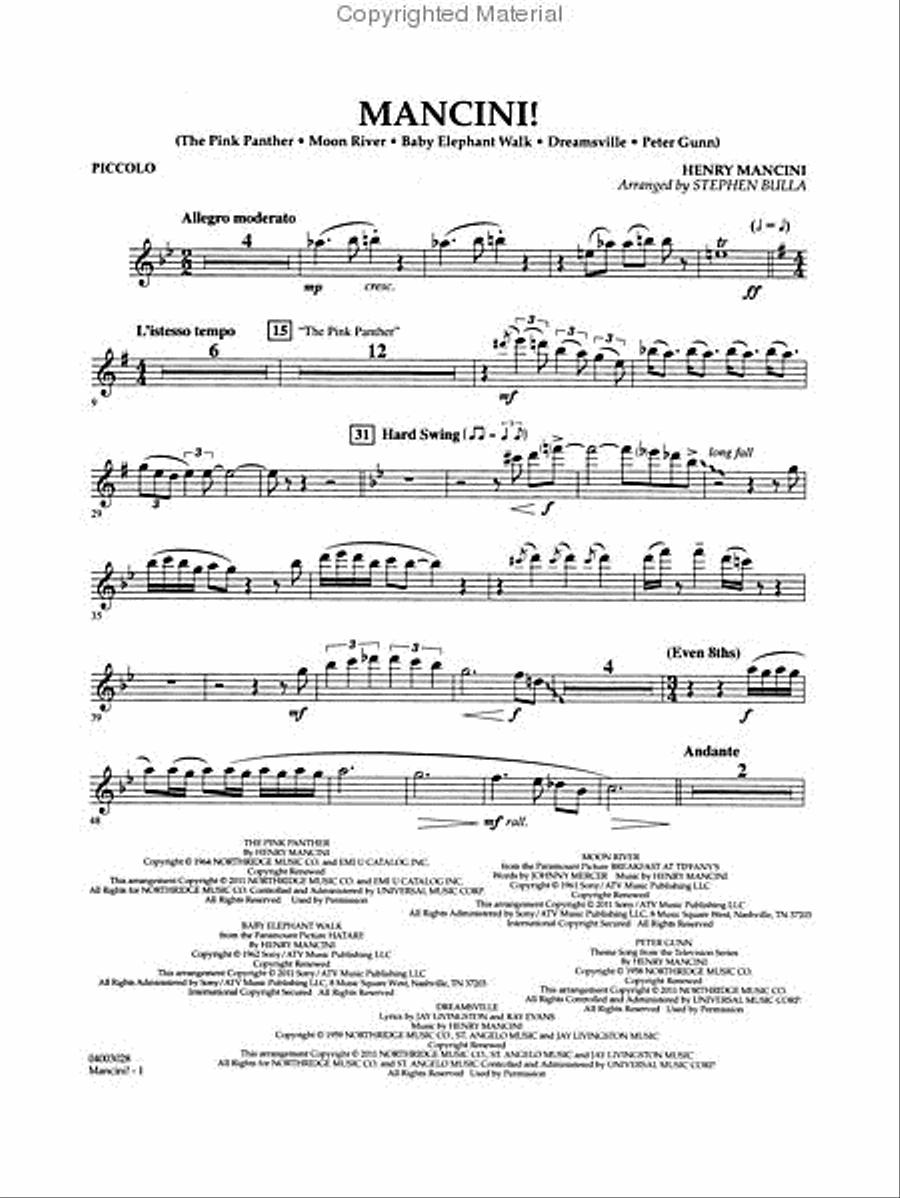Mancini! Concert Band scores gallery preview page 4