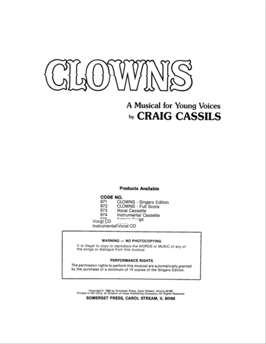 Clowns Clowns Choir scores gallery preview page 2