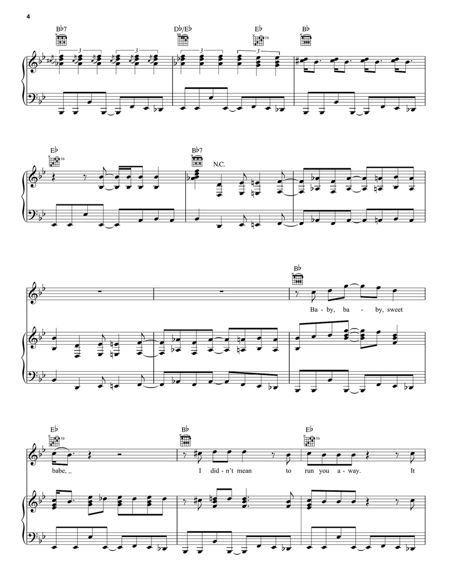 Since You've Been Gone (Sweet, Sweet Baby) Piano, Vocal, Guitar scores gallery preview page 4
