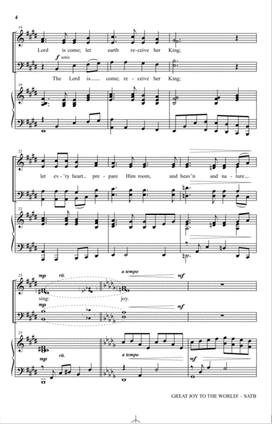 Great Joy To The World 4-Part scores gallery preview page 3