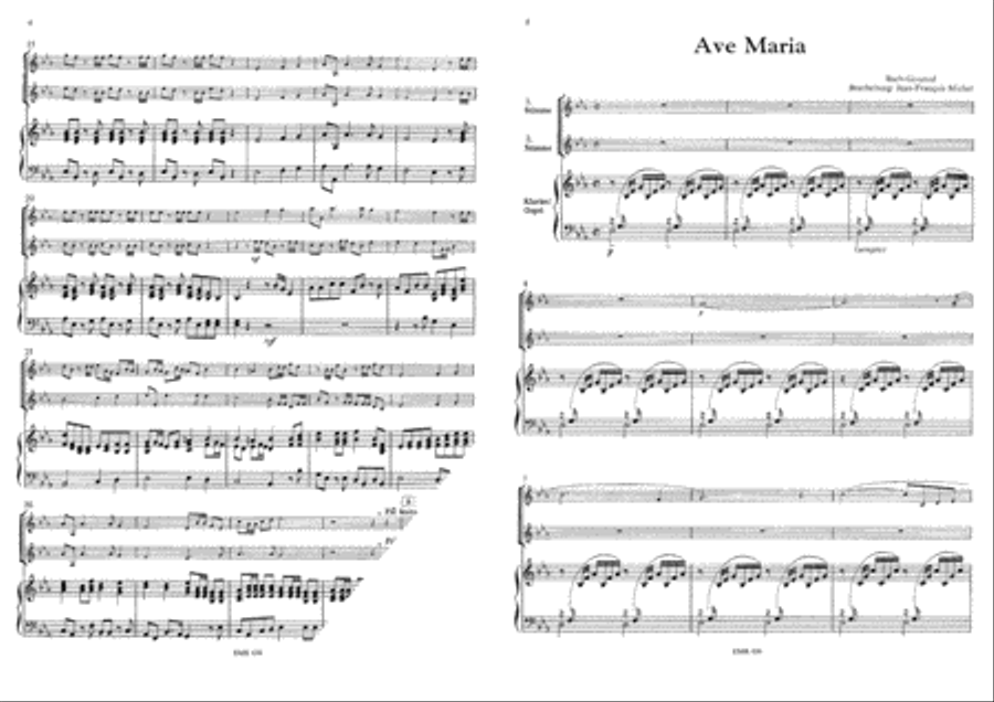 Ave Maria (Bach-Gounod) / Halleluja (Handel) / Trumpet Voluntary (Clarke) Brass Ensemble scores gallery preview page 3