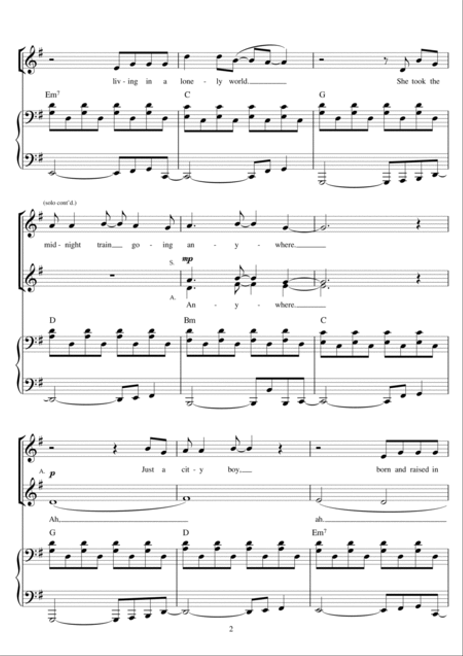 Don't Stop Believin' 3-Part scores gallery preview page 2