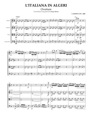 Overture from "L'italiana in Algeri" for String Quartet