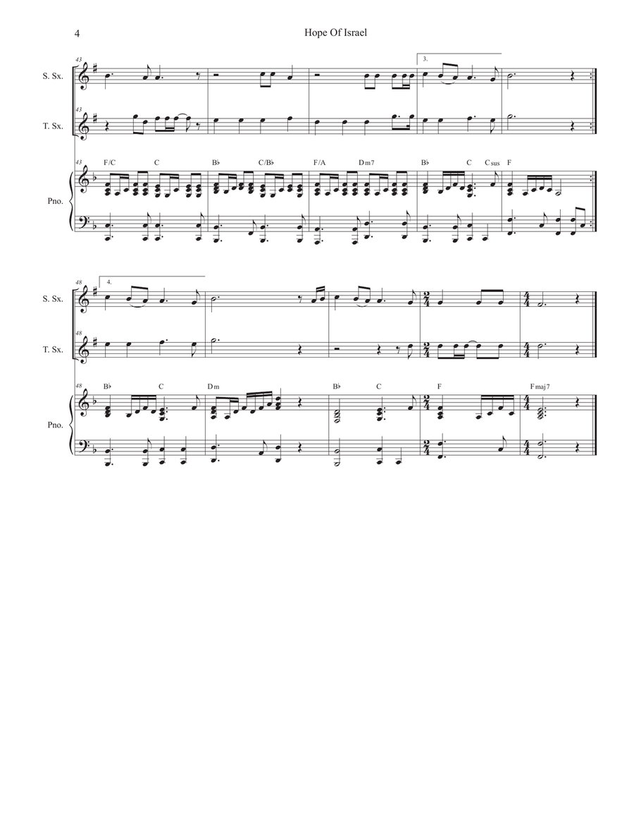 Hope Of Israel Hope Of Israel Tenor Saxophone scores gallery preview page 4