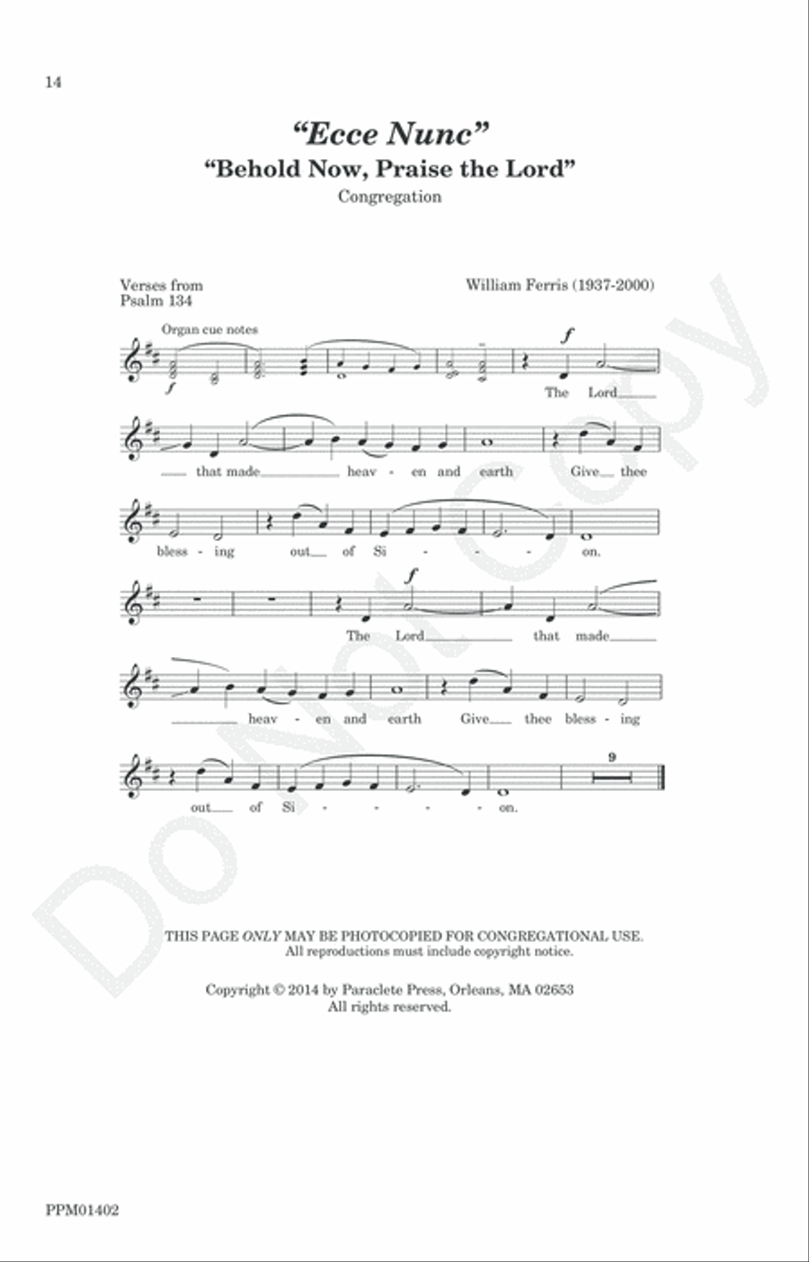 Behold Now, Praise the Lord 4-Part scores gallery preview page 17