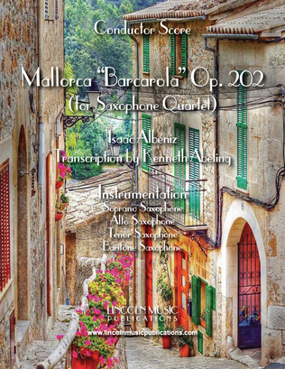 Mallorca – Barcarola (for Saxophone Quartet SATB)
